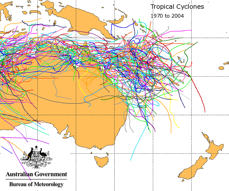 Tropical cyclones 1974 to 2004