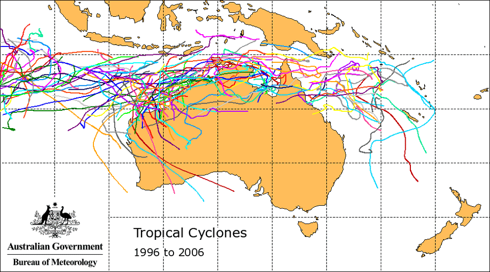 Tropical cyclones in Australia between 1996 and 2006